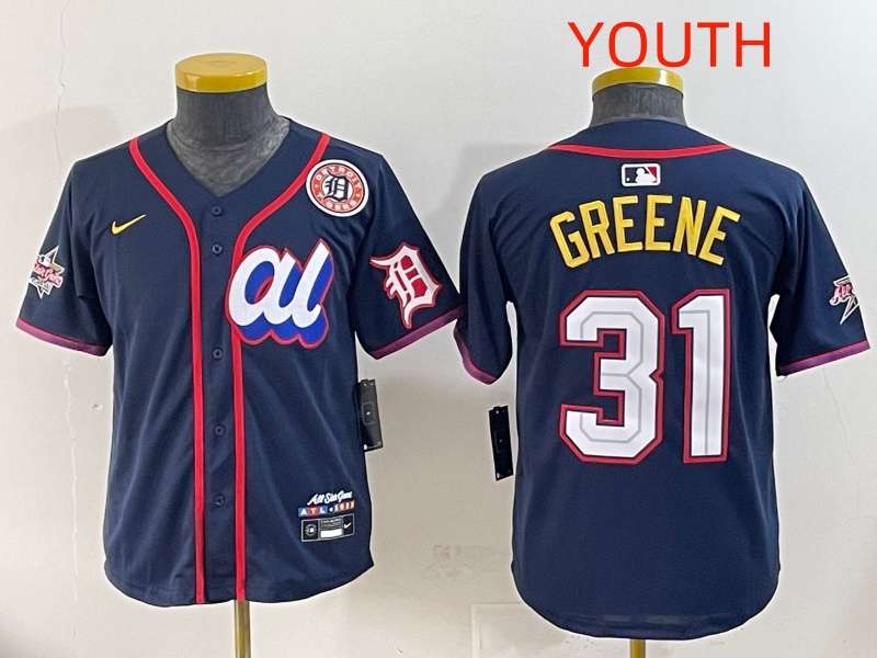 Youth 2025 Detroit Tigers #31 Greene Drak Blue All star Nike MLB Jersey style 1